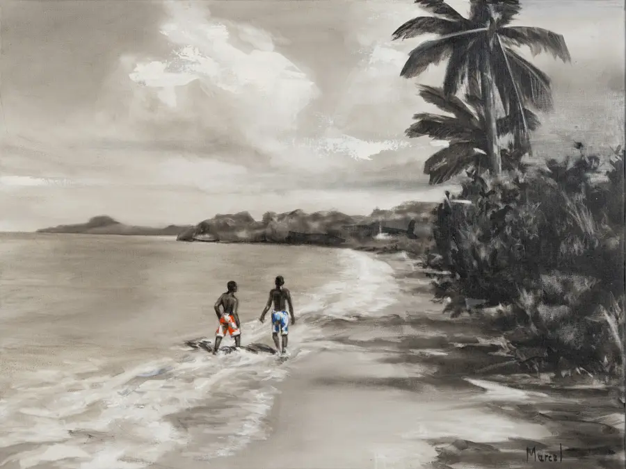 52 deux hommes sur la plage